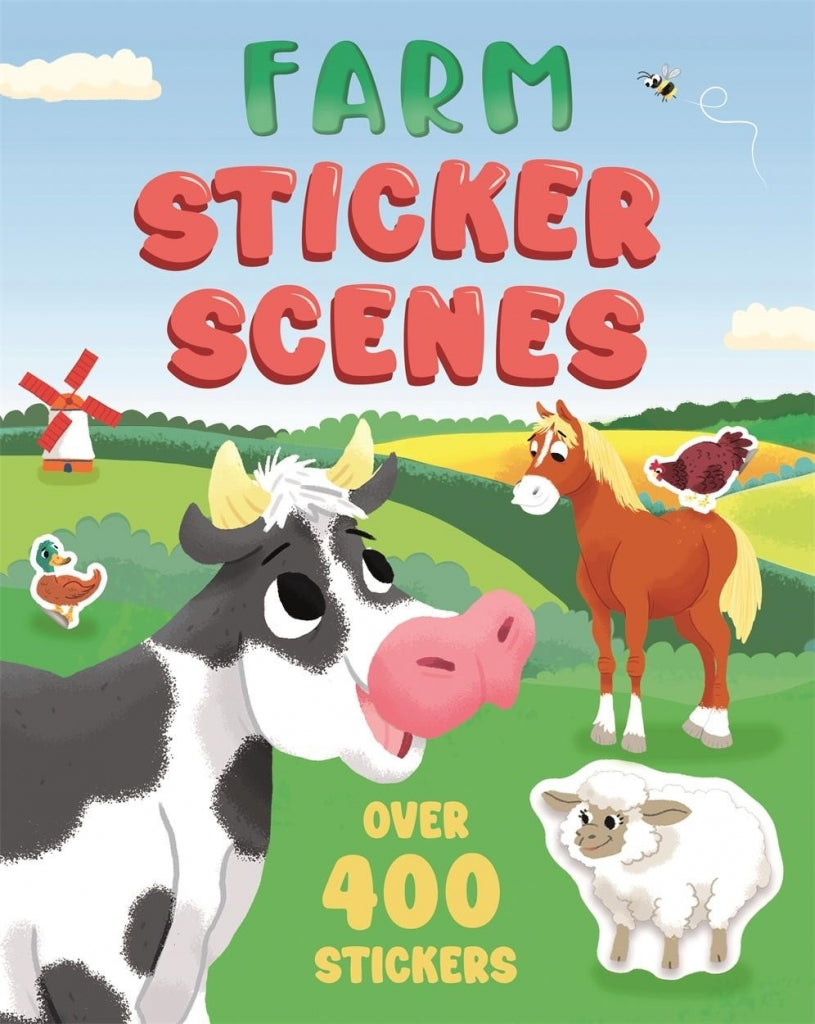 Farm Sticker Scenes book cover with farm scenes and stickers