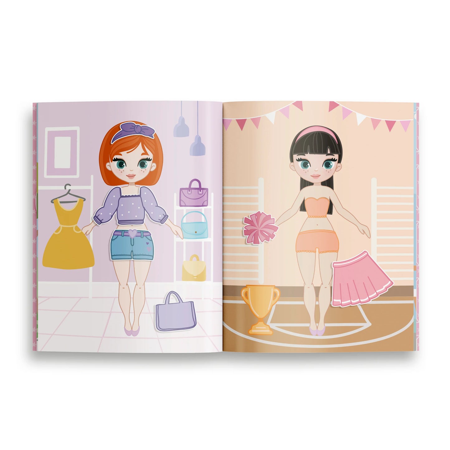 Cute Style Fashion Girls Sticker Book, Inside with 24 Pages