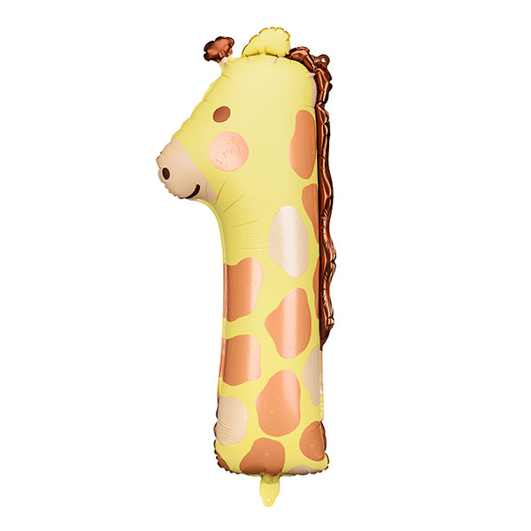 Giraffe Number 1 Foil Balloon, 93cm - Anilas UK