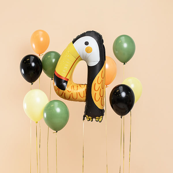 Toucan Shaped Number 4 Foil Birthday Party Balloon - Anilas UK