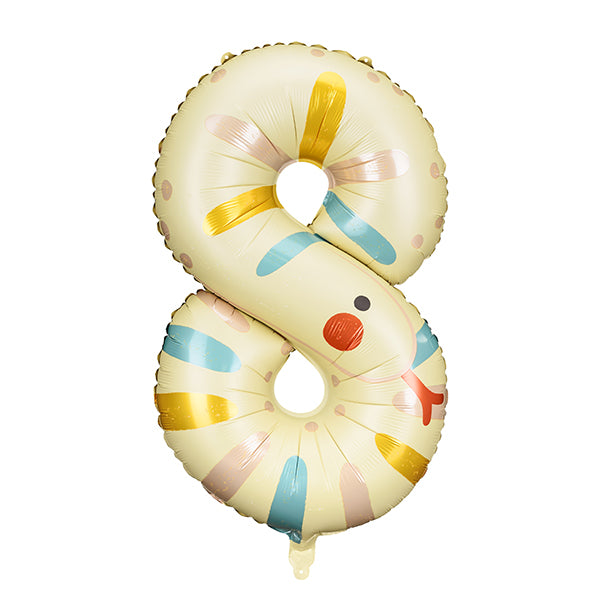 Snake Shaped Number 8 Foil Birthday Party Balloons - Anilas UK