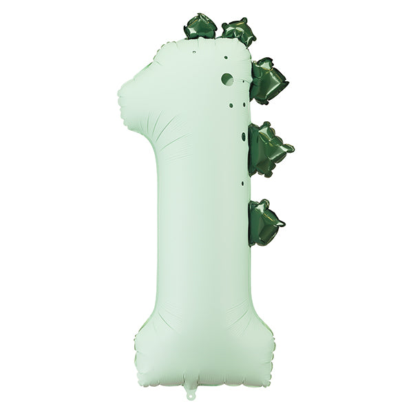 Dinosaur Shape Number 1 Foil balloon, 92cm - Anilas UK