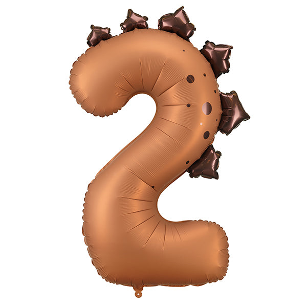 Dinosaur Shape Number 2 Foil balloon, 92cm - Anilas UK