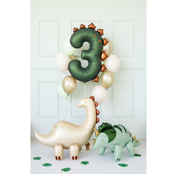 Dinosaur Shape Number 3 Foil balloon, 92cm - Anilas UK