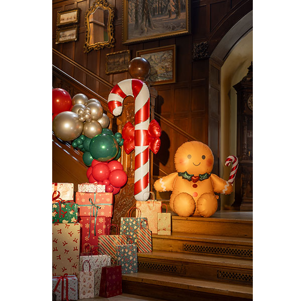 Candy Cane With Bow Shape Foil Balloons (70 x 131.5 cm)