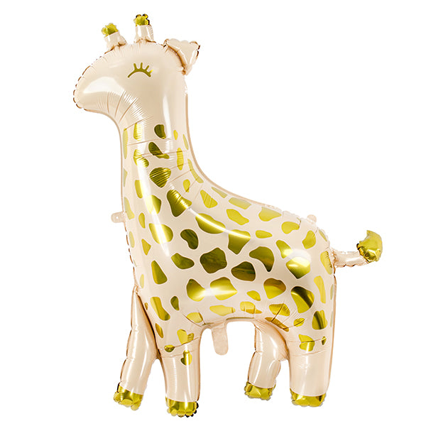Cream and Gold Giraffe Shaped Foil Balloon (47") - Anilas UK