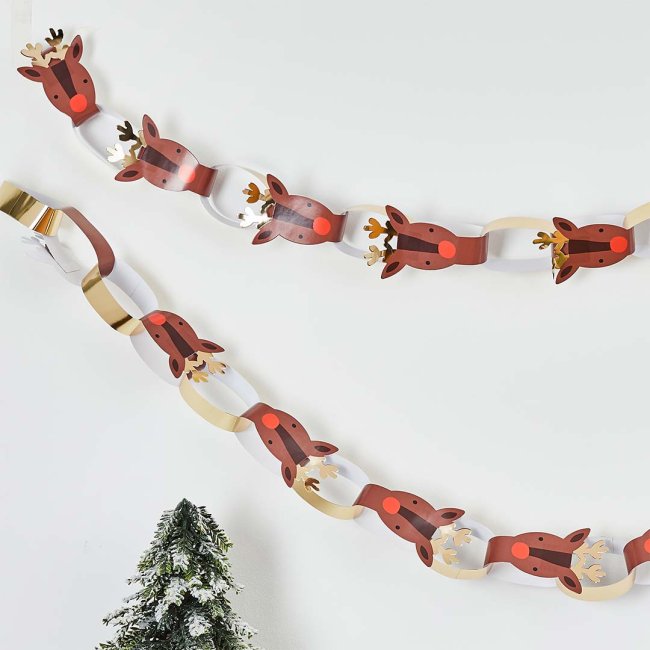 Reindeer Paper Chain - Pack of 40 - Anilas UK