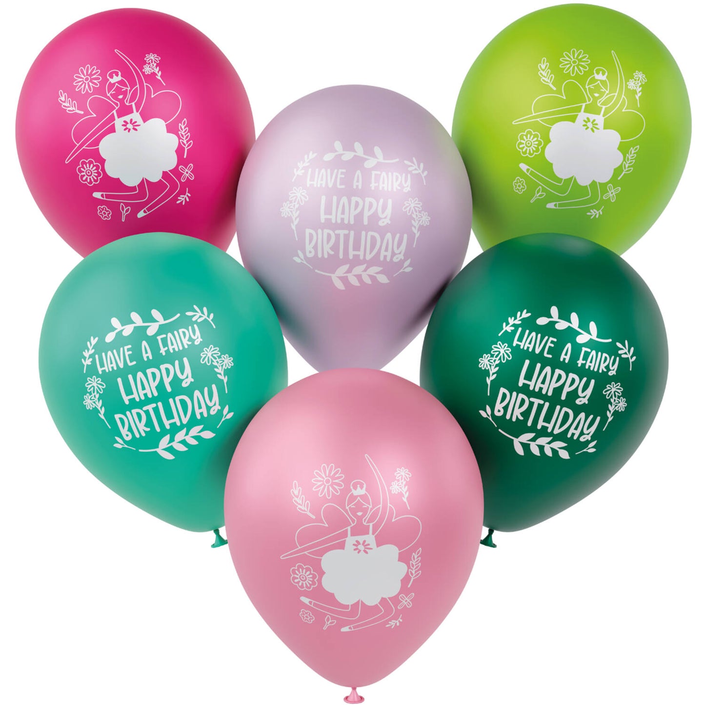 Fabulous Fairy Latex Birthday Party Balloons -  (33 cm - 6 pieces) - Anilas UK
