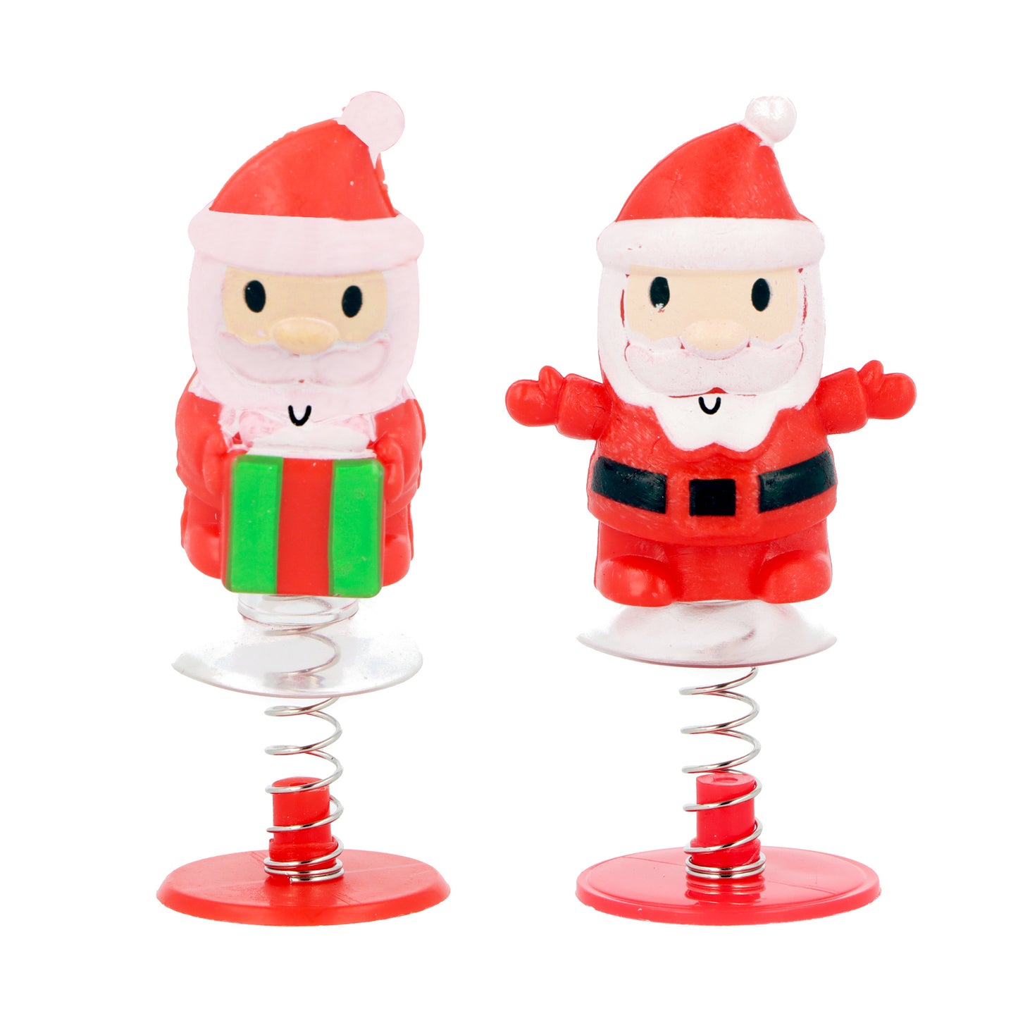 Festive Santa Claus jump-up toy with gift or hands-free design