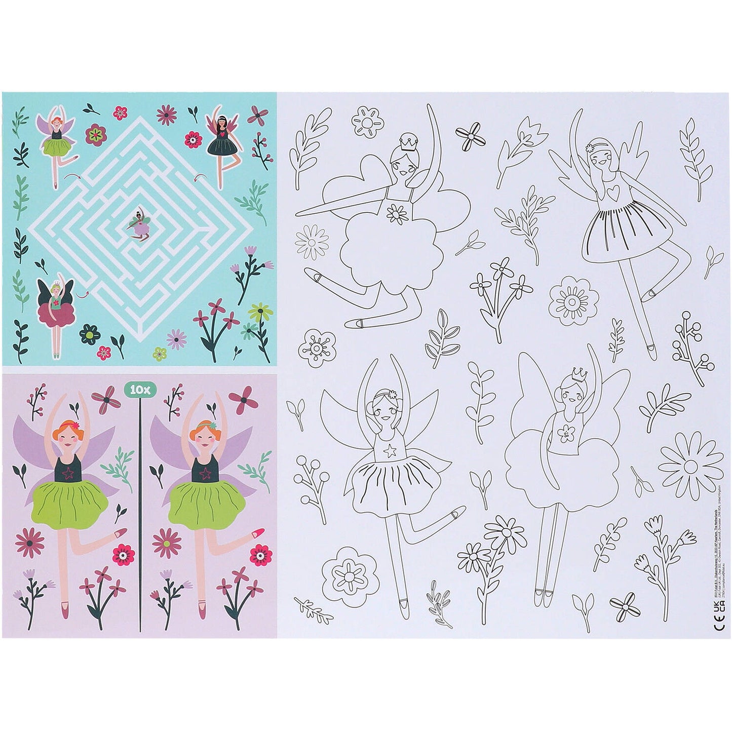Fabulous Fairy Colour It Yourself Activity Placemat - (6 pieces) - Anilas UK