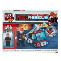 Fire Rescue Block Tech 43-Piece Building Set with firefighter figurine