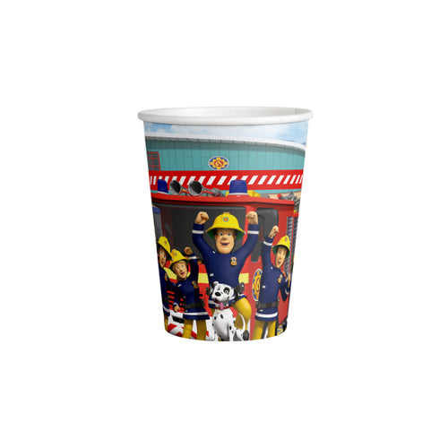 Fireman Sam Paper Cups 250ml Pack of 8 for Party Tableware