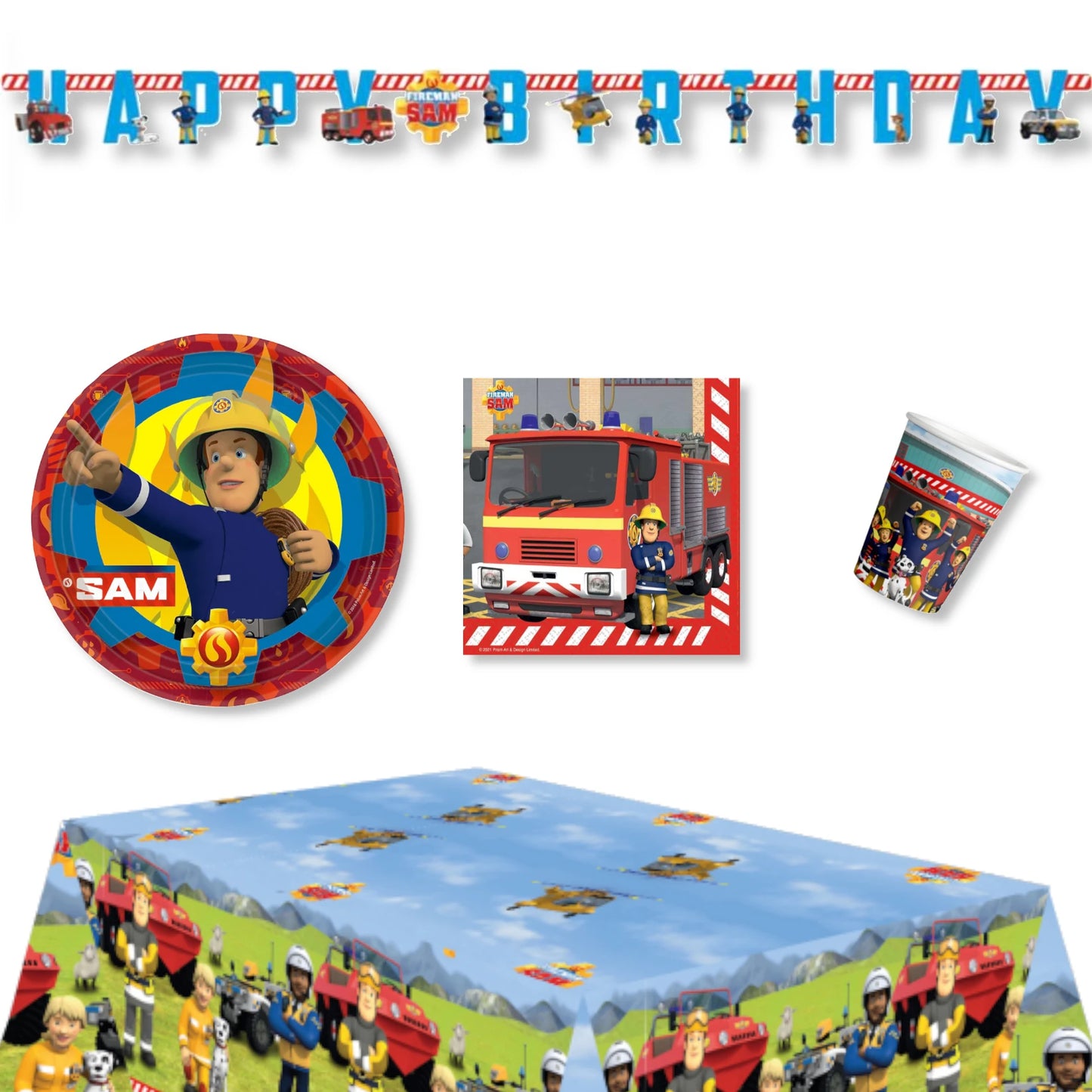 Anila's Fireman Sam Party Pack for 8 people - Anilas UK