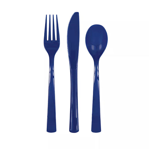 18pc Assorted Navy Blue Cutlery - Anilas UK