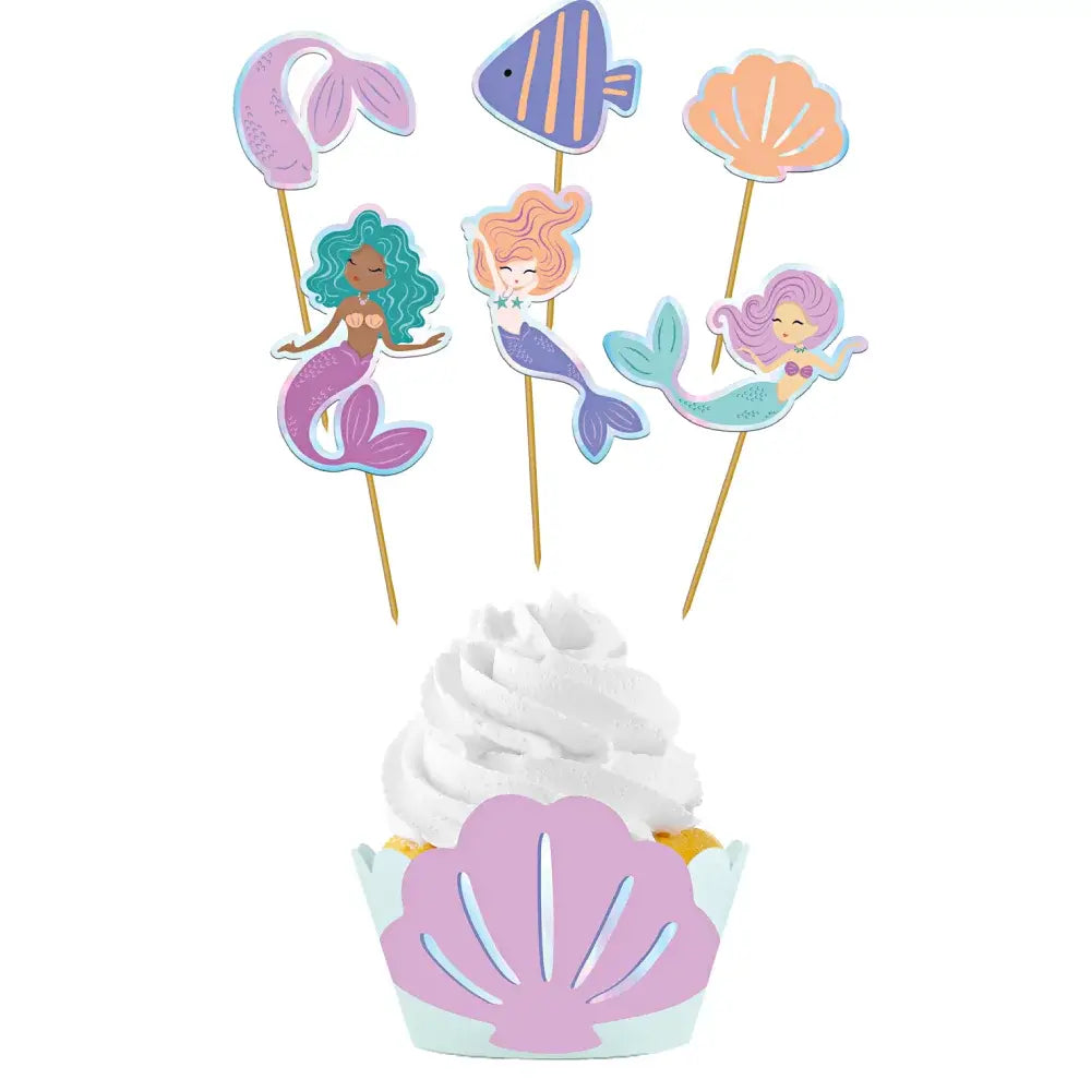 Cupcake Deco Set - Mermaid Magic (6 sets) - Anilas UK