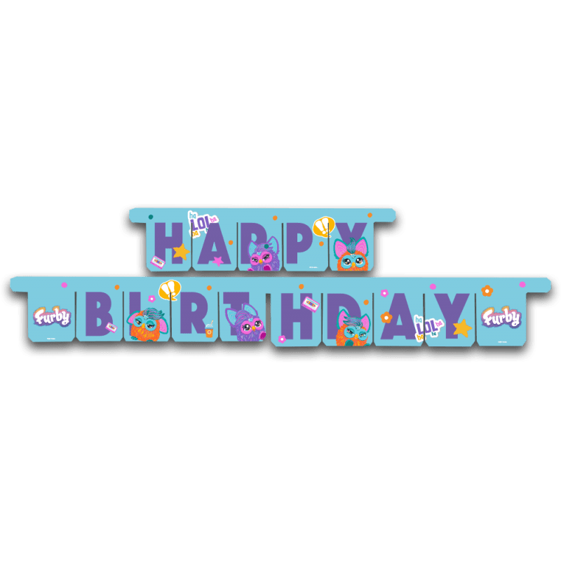 Furby Party "Happy Birthday" Banner