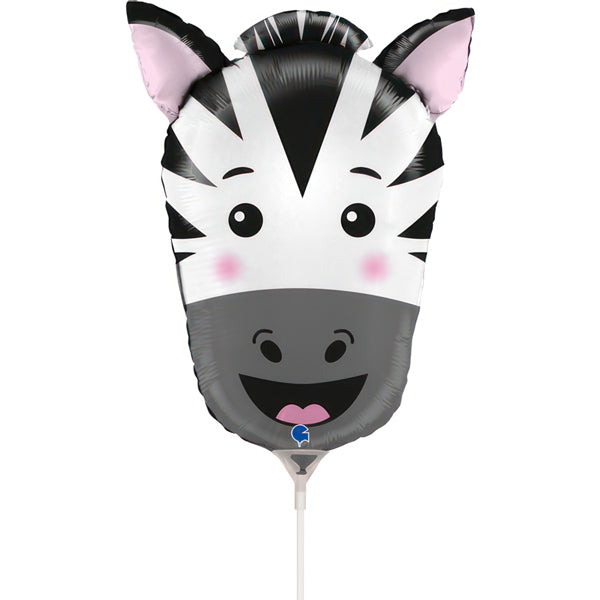 Zebra Head Air Fill Foil Mini Shape Balloon 36cm