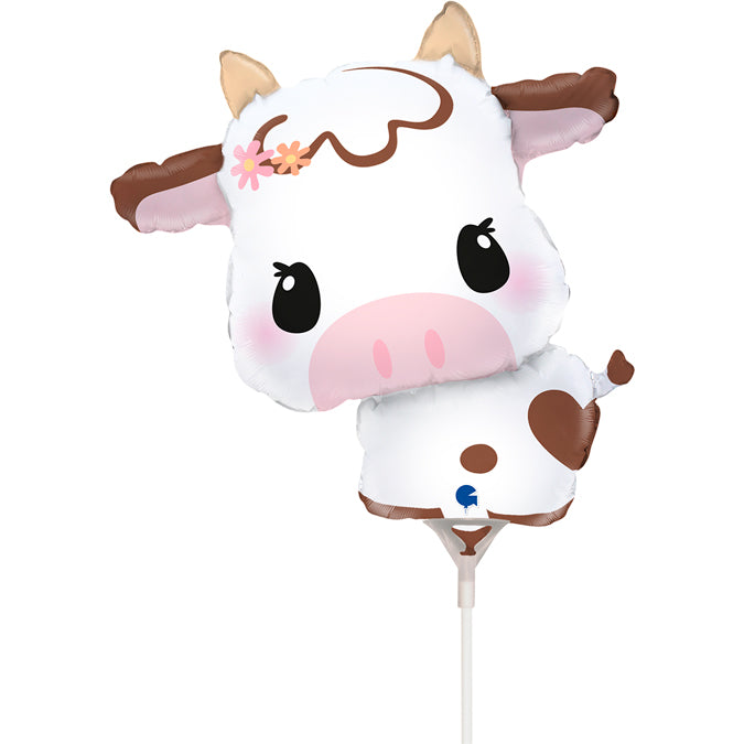 Cute Cow Shaped Mini  Air Fill  Birthday Party Foil Balloon(14") - Anilas UK