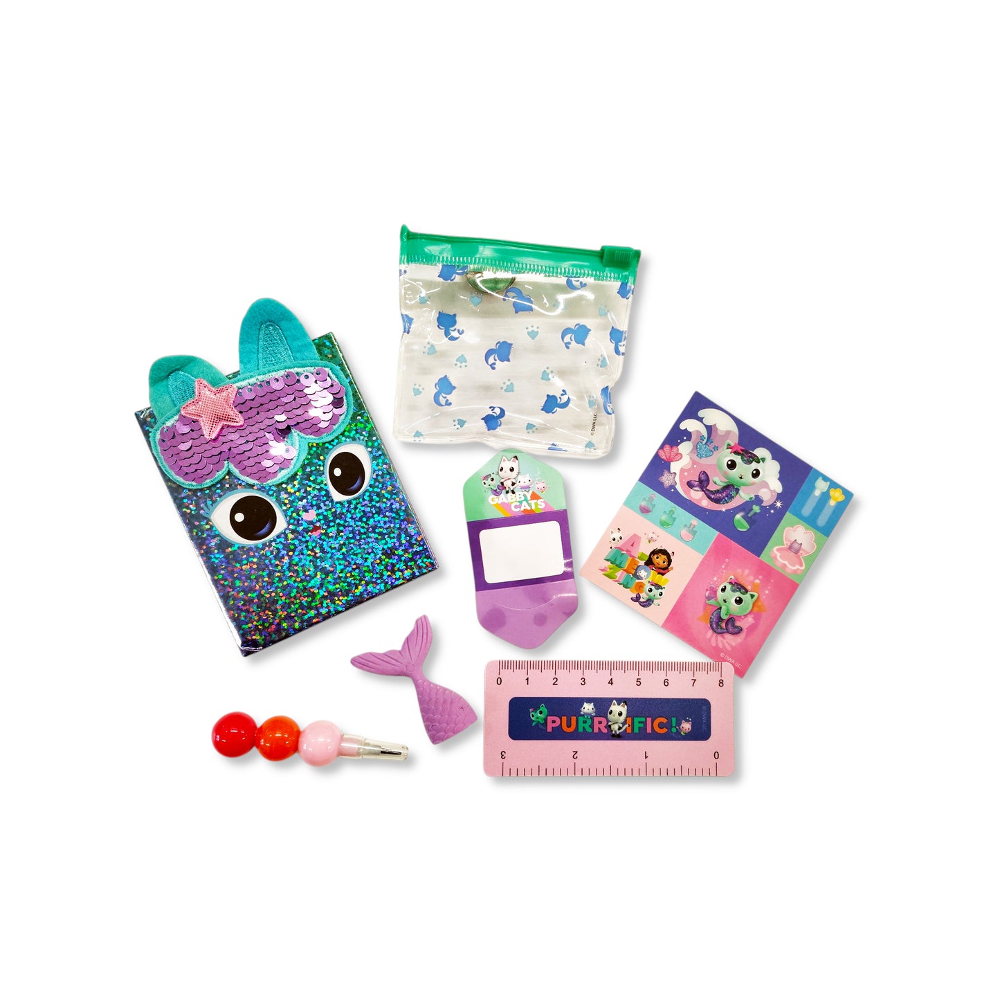 Interior view of Gabby's Dollhouse Mini Diary with lined pages and doodle spaces