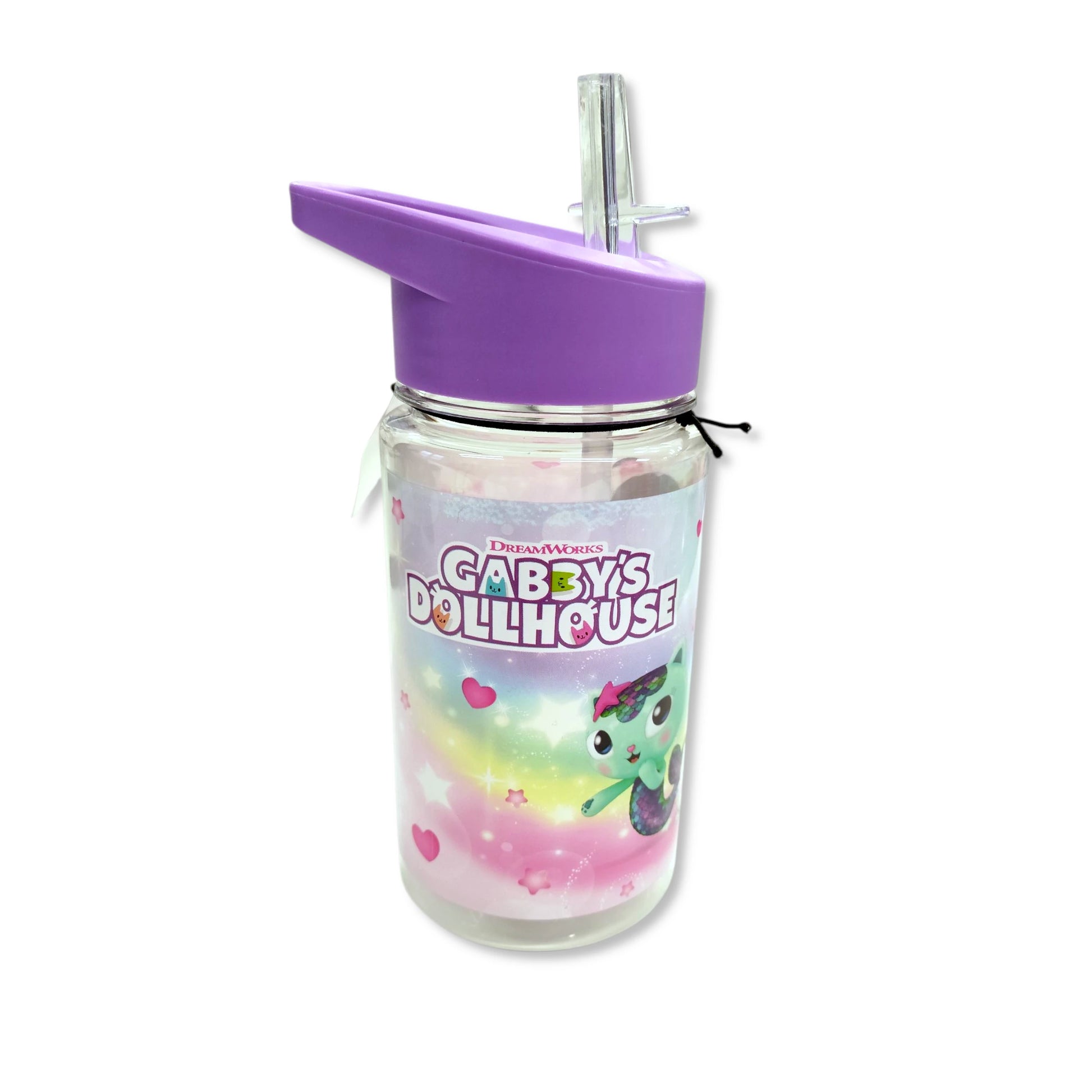 Gabby's Dollhouse 450ml Kids Water Bottle with Straw & Handle - Anilas UK