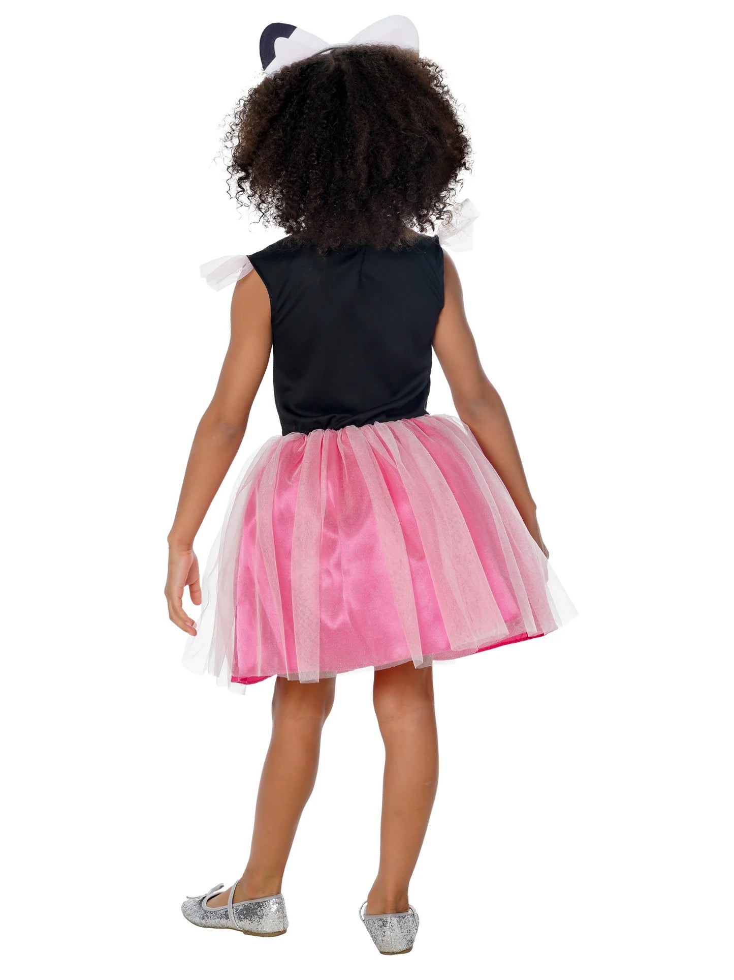 Gabby's Dollhouse Gabby Tutu Dress Costume back view highlighting breathable polyester design and easy-wear tutu fit for imaginative play