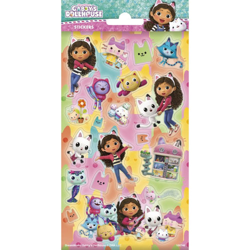 Gabby's Dollhouse Glitter Stickers 102 x 200mm with Netflix characters