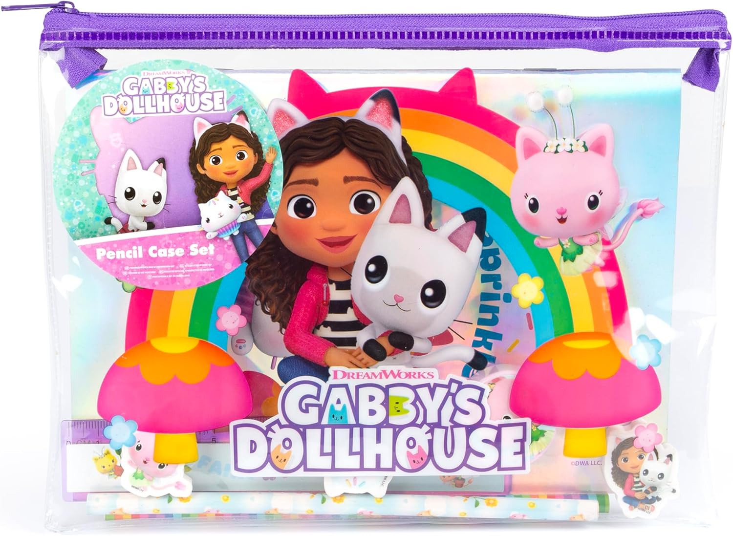 Gabby’s Dollhouse 7-piece pencil case set with stationery