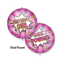 Birthday Girl Power-dual Faced Foil Balloon