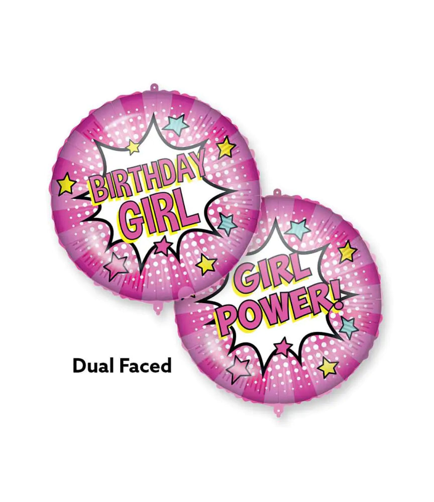 Birthday Girl Power-dual Faced Foil Balloon