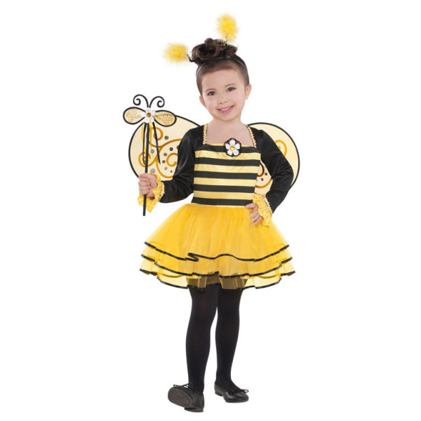 Girls’ Ballerina Bee Costume with Leotard and Wings for Fancy Dress