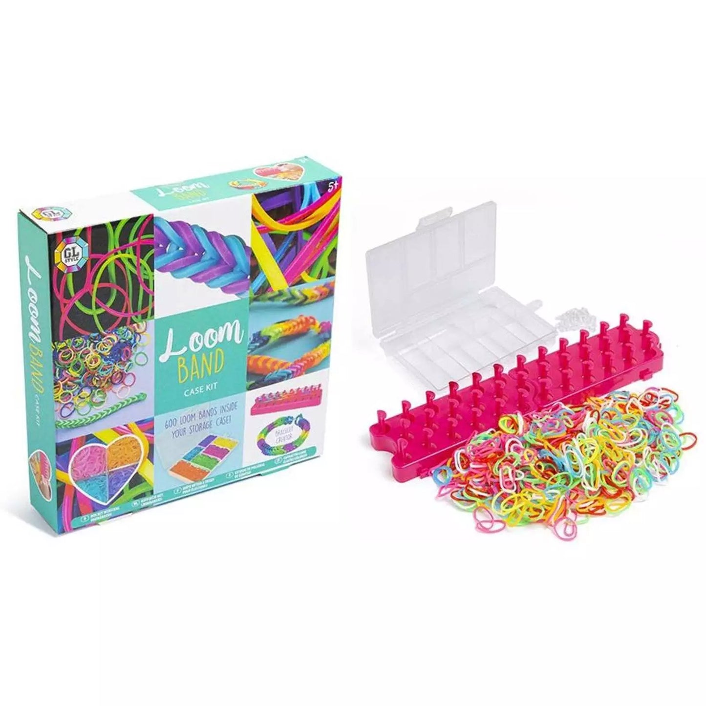 GL Style Loom Band Case Kit with 600 bands in storage case