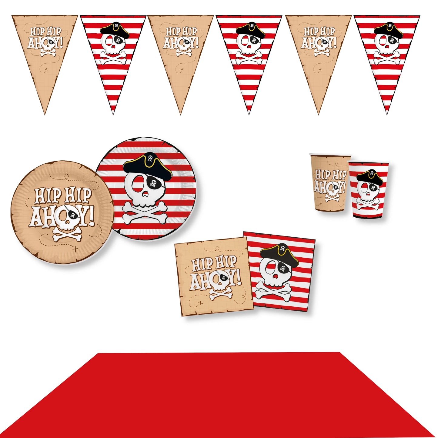 Anila's Pirate Hip Hip Ahoy Party Pack for 8 people