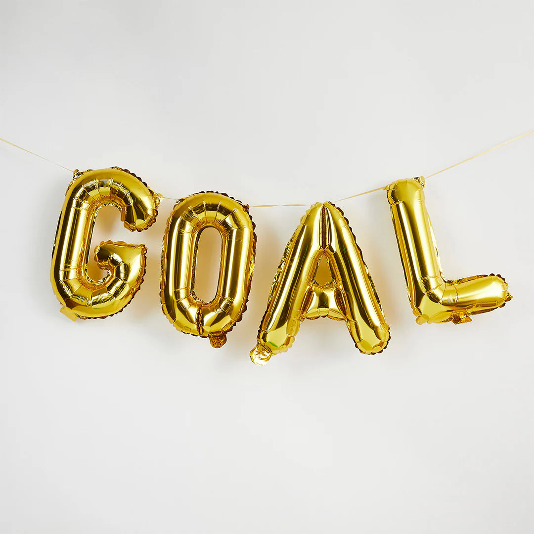 Goal - 16 inch Gold Foil Balloon Party Banner - Anilas UK