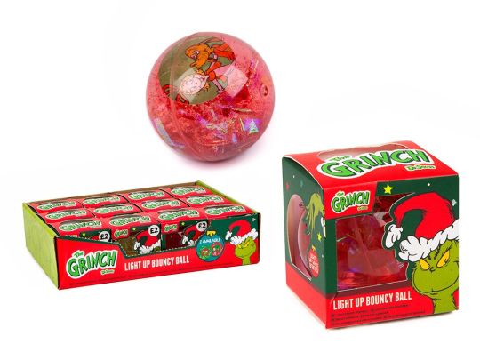 The Grinch LED Glitter Bouncy Ball set with 2 assorted colours