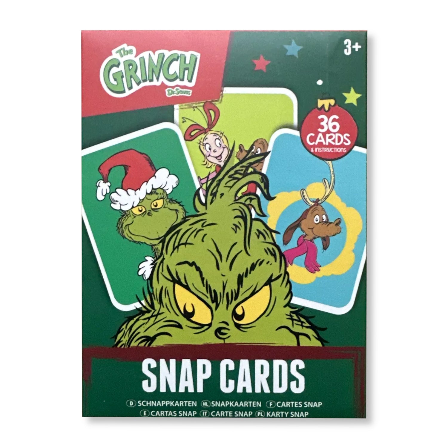 The Grinch Snap Card Game with 36 festive cards