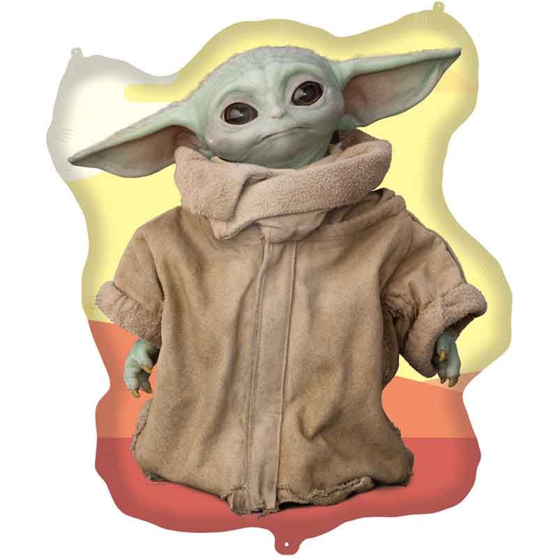 Star Wars The Mandalorian Grogu Shaped Foil Balloon, 87.5 x 104 cm for Kids’ Parties