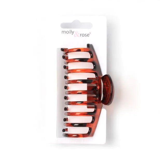 Girls Tortoiseshell Claw Hairclip, 9 cm, Plastic with Metal Hinge - Anilas UK