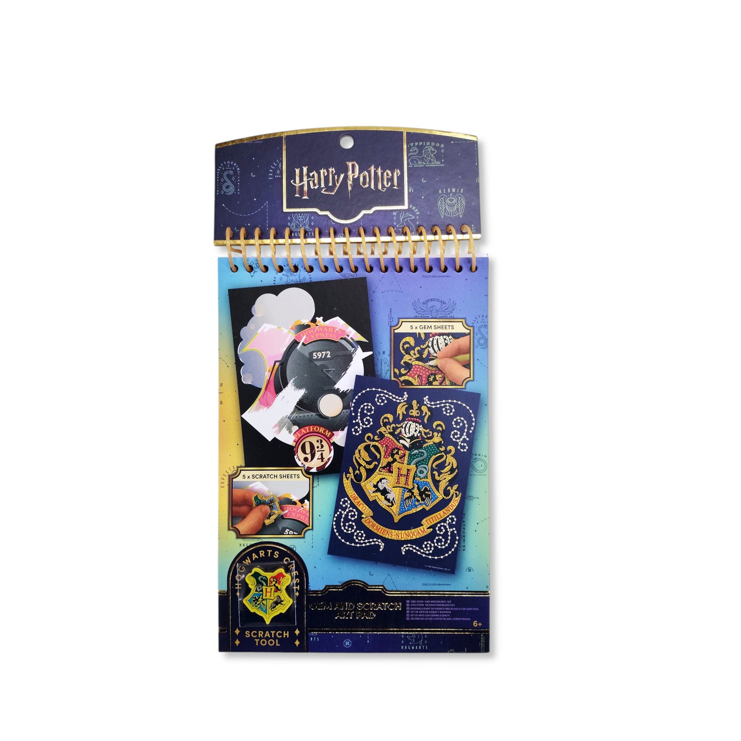 Harry Potter Gem and Scratch Art Pad cover with wizarding designs