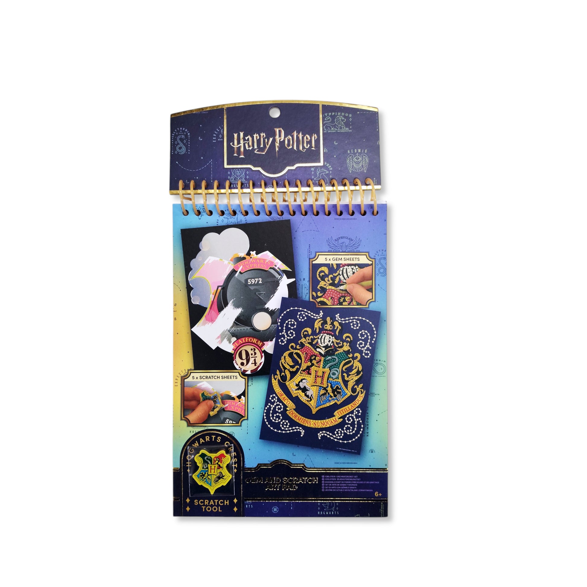 Harry Potter Gem and Scratch Art Pad cover with wizarding designs