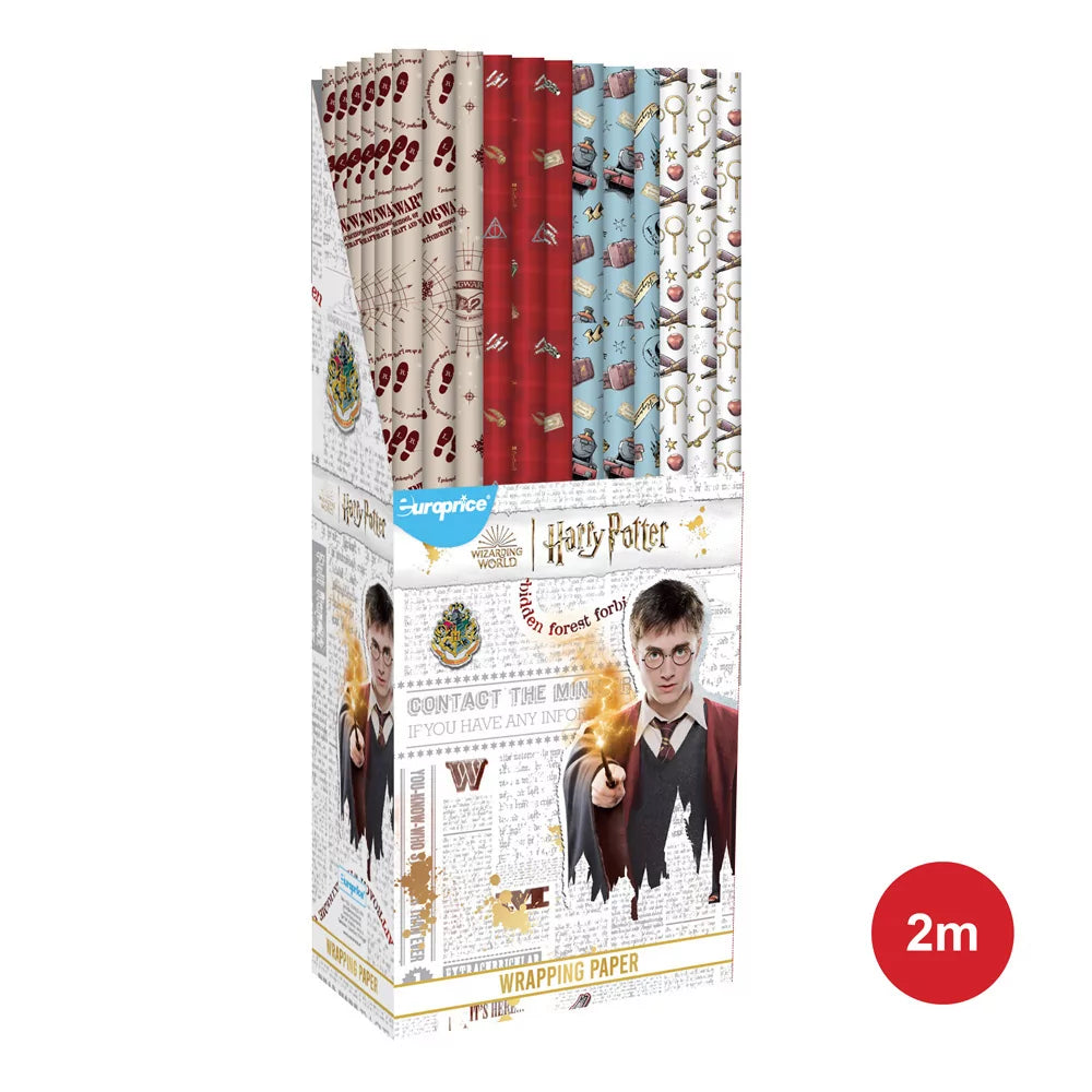 Harry Potter Wrapping Paper 4 pack – 4 different magical designs, each sheet size 70x200 cm