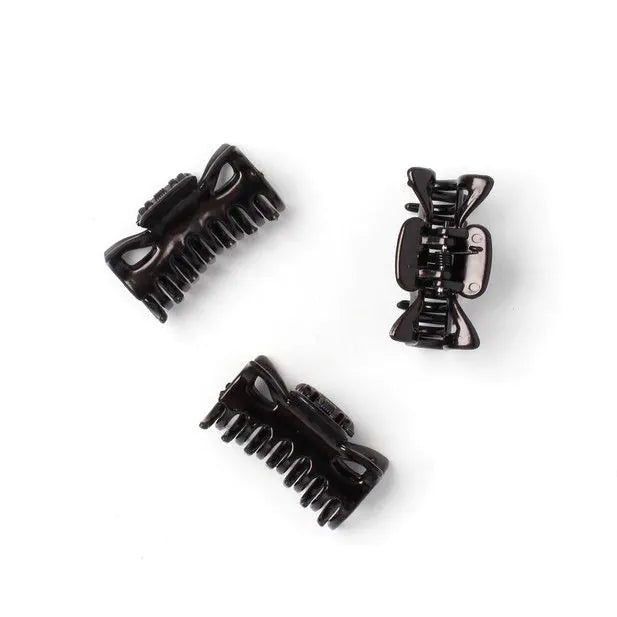 Recycled Black Hair Clamps, 4 cm, Set of 3, Eco-Friendly - Anilas UK