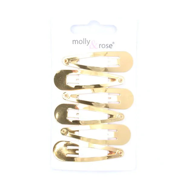 Gold Hair Bendies Snap Clips Sleepies Hair Accessories -5cm (Pack of 6) - Anilas UK