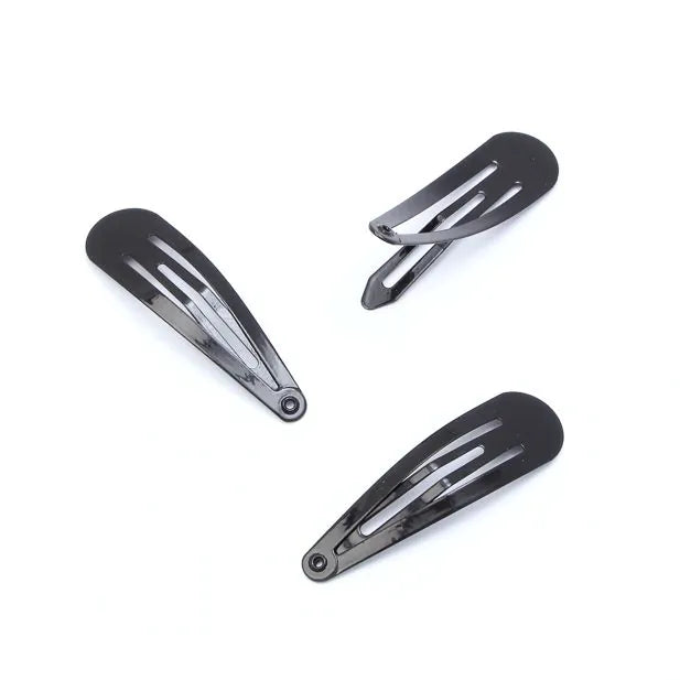 Black Hair Bendies Snap Clips Sleepies Hair Accessories -5cm (Pack of 6) - Anilas UK