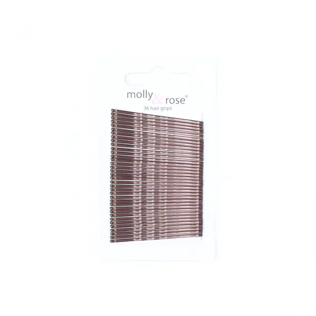 Brown Kirby Hair Grips - 45mm (Pack of 36) - Anilas UK