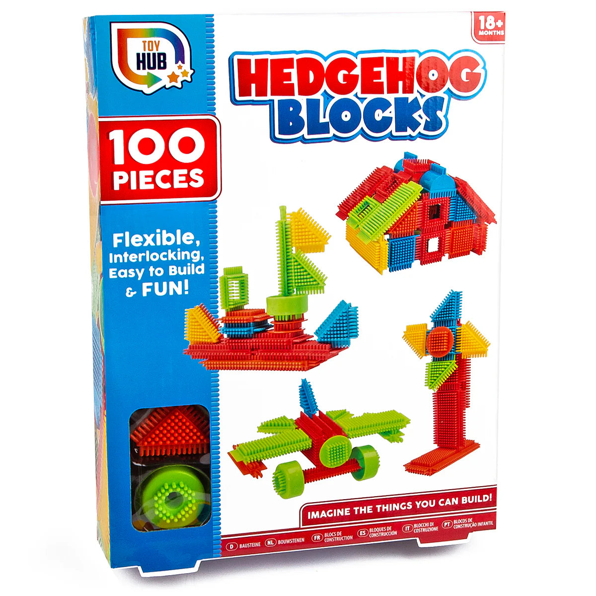 Hedgehog Blocks 100 Piece Set, 18 Months+, Stickle Bricks Style 