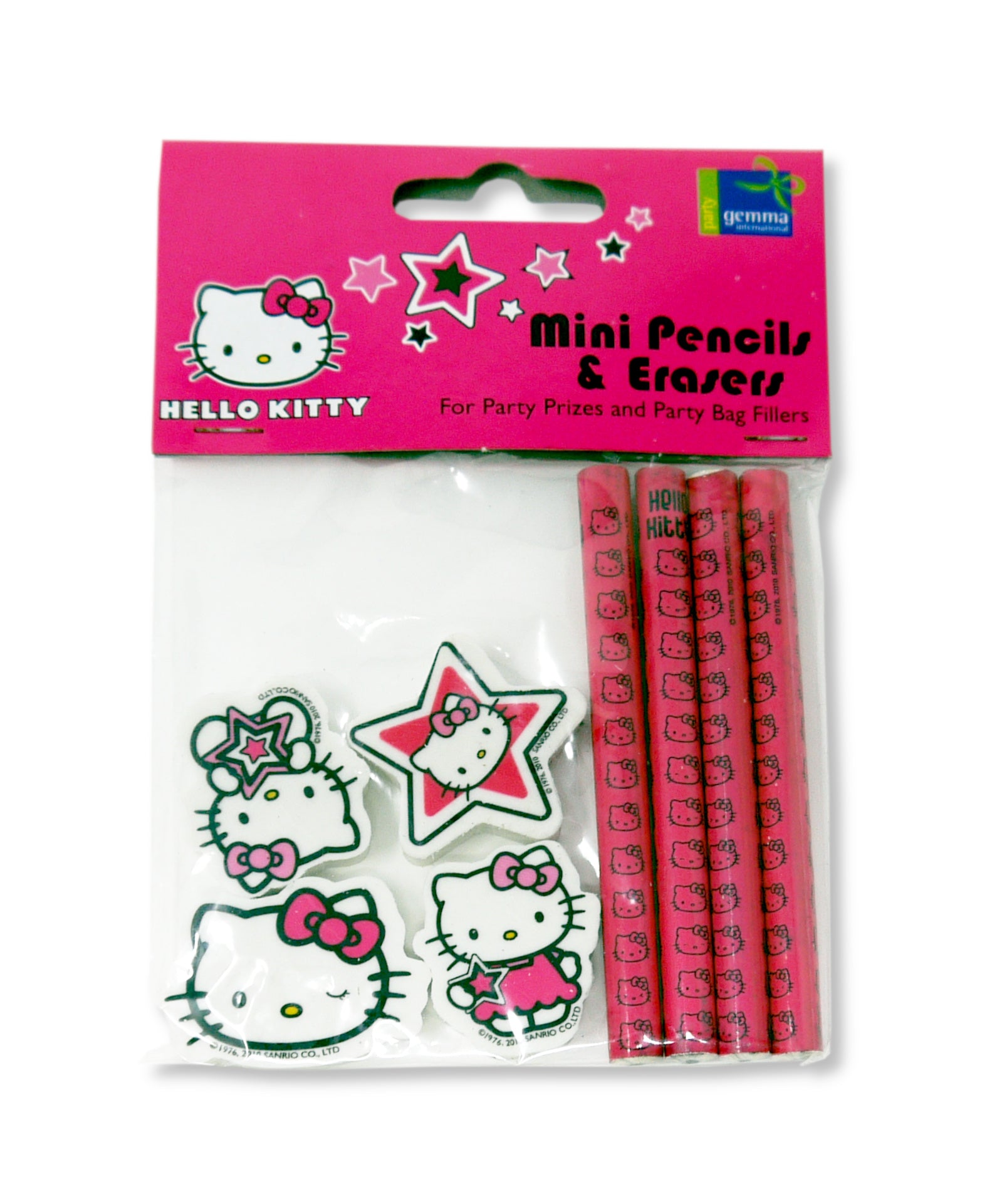 Hello Kitty Mini Pencils & Erasers (8 pieces) - Anilas UK