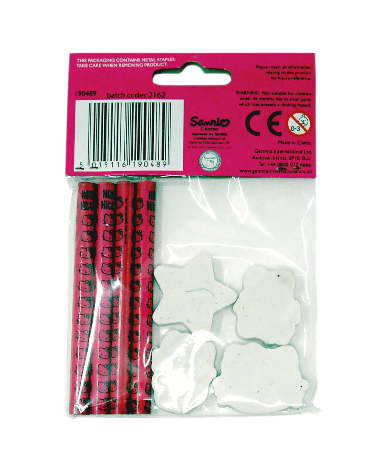 Hello Kitty Mini Pencils & Erasers (8 pieces) - Anilas UK