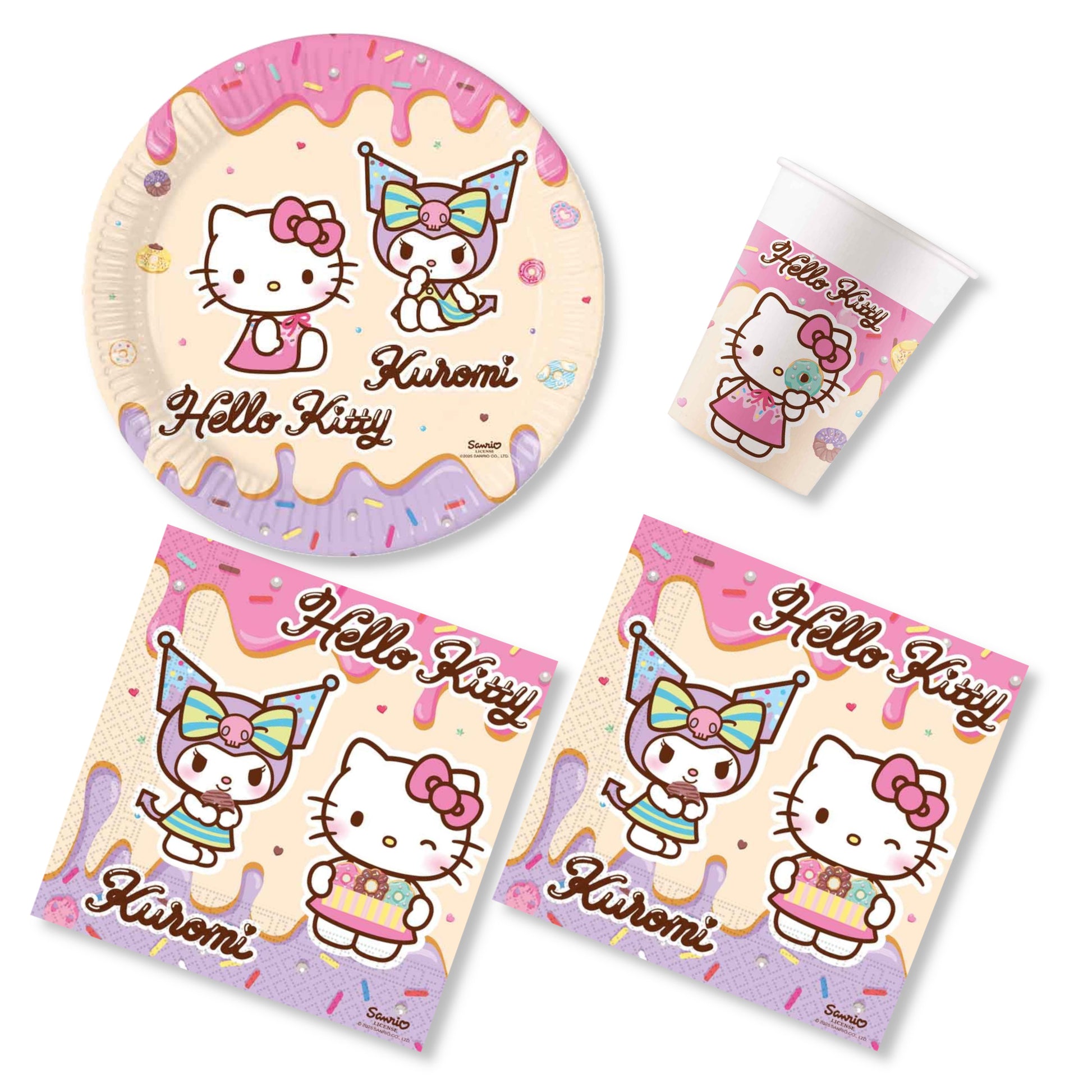 Anila's Hello Kitty & Kuromi Party Pack for 16 people - Anilas UK