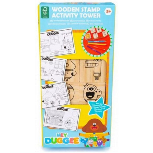Hey Duggee Wooden Stamps Activity Tower for Kids 3-5 Years, Craft Play