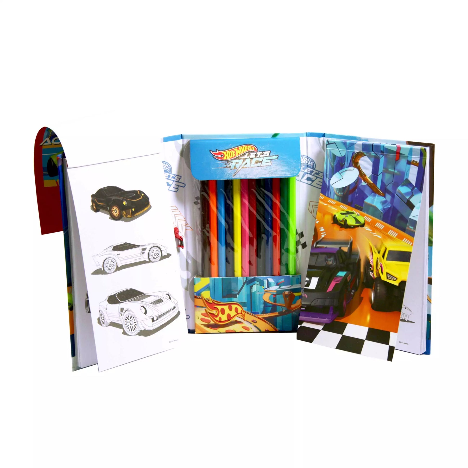 Hot Wheels Creative Colouring Set with 12 included coloured pencils